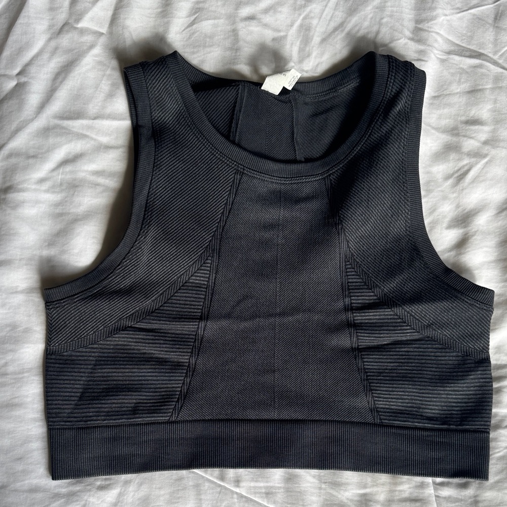 Aerie Charcoal Ribbed Sports Bra